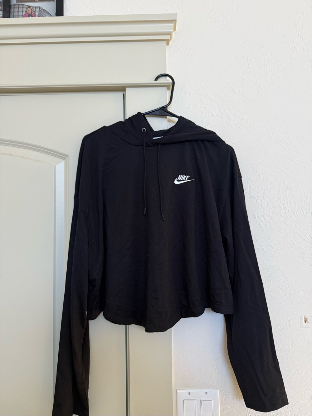 Nike Black Hoodie with White Swoosh and Retail Tag